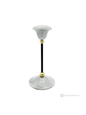 Candle holder, white Ibiza marble, handmade, in authentic natural stone with an exclusive design.