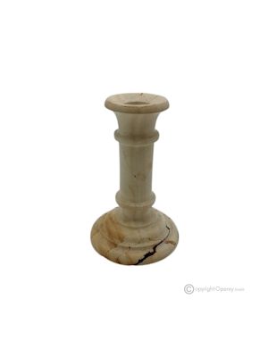 Teak marble candle holder, handmade, in authentic natural stone with an exclusive and refined design.