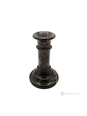 Rosso Levanto marble candle holder, handmade in Italy, with modern design in authentic natural stone.