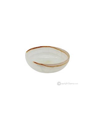 Bowl, iris onyx marble, modern centerpiece, handmade in Italy, natural stone.