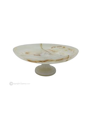 FRUIT BOWL in Onyx Iris marble, handmade centerpiece, decorative, authentic natural stone.