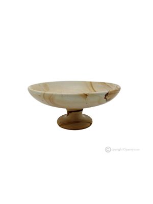 FRUIT BOWL in Teak marble, decorative centerpiece handmade with authentic natural stone.