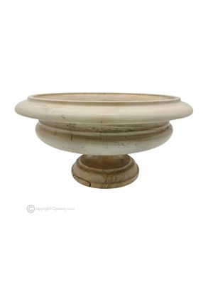 FRUIT BOWL in Teak marble, handmade decorative centerpiece made of authentic natural stone.
