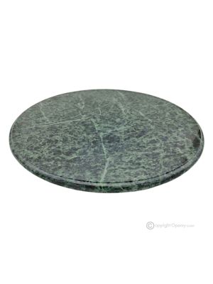 Green marble rotating cutting board, handmade, decorative, made of authentic natural stone.