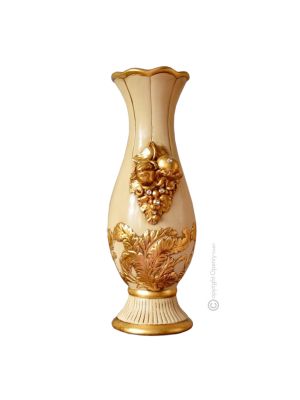 VASE BELLO Baroque style artistic ceramic with 24k gold details Made in Italy