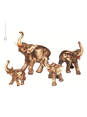 4 ELEPHANTS Statuette statue figure Capodimonte porcelain handcraft made in Italy