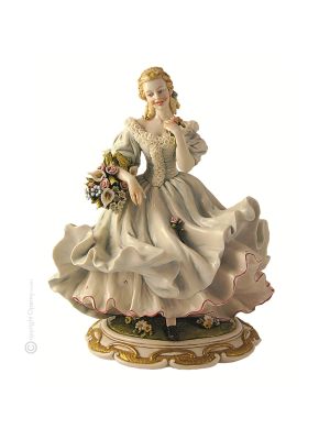 SPRINGTIME LADY Statuette statue figure porcelain Capodimonte handmade made in Italy exclusive