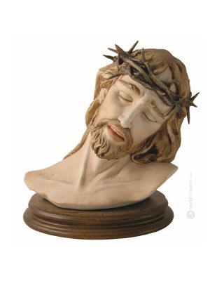 BUST OF CHRIST Statuette Statue Figure Porcelain Capodimonte Handmade Made in Italy Exclusive