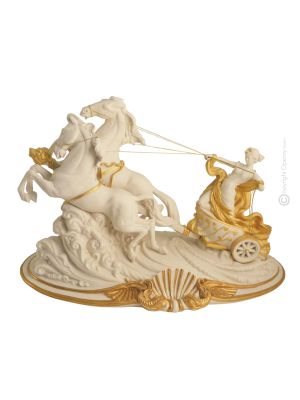 AURORA'S CHARIOT Statuette statue figure porcelain Capodimonte handmade made in Italy exclusive