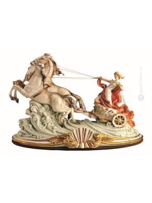 AURORA'S CHARIOT Statuette statue figure porcelain Capodimonte handmade made in Italy exclusive