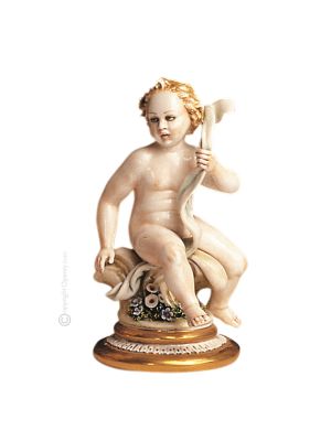 CHERUB Statuette statue figure porcelain Capodimonte handmade made in Italy exclusive