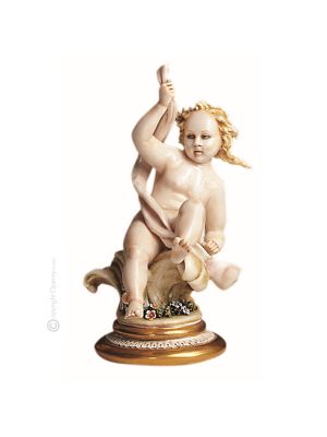 CHERUB Statuette statue figure porcelain Capodimonte handmade made in Italy exclusive