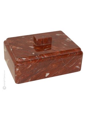 COFANETTO PORTAGIOIE MARMO ROSSO FRANCIA jewellery box sculpture in France red marble authentic hand Made in Italy