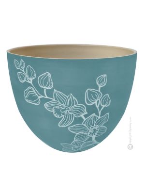 ORCHIDEA Cachepot plant pot holder authentic artistic ceramic made and decorated by hand 