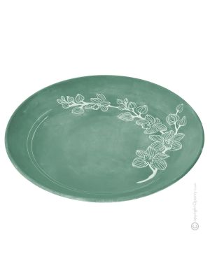 ORCHIDEA Centerpiece plate bowl authentic artistic ceramic made and decorated by hand Made in Italy 