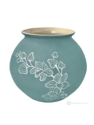 ORCHIDEE Cachepot plant pot holder authentic artistic ceramic made and decorated by hand