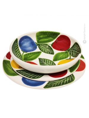 FAVIGNANA Collection Set 18 Dishes Plates Service for 6 Persons Tableware Dinnerware Ceramic Handcraft  Handpainted Made in Italy 