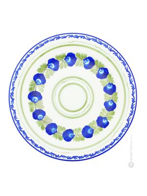 DUE ROSE PIATTO Wall Plate Decorative Dish Hanging Precious Ceramic Artistic Creations Handpainted Handcraft Made Italy
