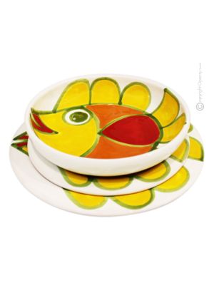 PALERMO Collection Set 18 Dishes Plates Service for 6 Persons Tableware Dinnerware Ceramic Handcraft  Handpainted Made in Italy 