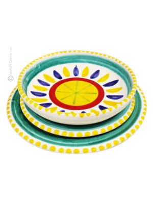 SCIACCA Collection Set 18 Dishes Plates Service for 6 Persons Tableware Dinnerware Ceramic Handcraft  Handpainted Made in Italy 