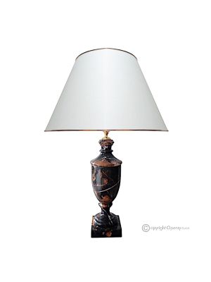 Michelangelo black marble LAMP, authentic natural stone lampshade, luxury decorative element.