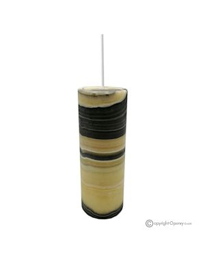 LAMP in honey onyx marble, genuine natural stone, high-class decorative object.