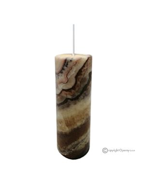 LAMP in serpentine onyx marble, genuine natural stone, high-class decorative object.