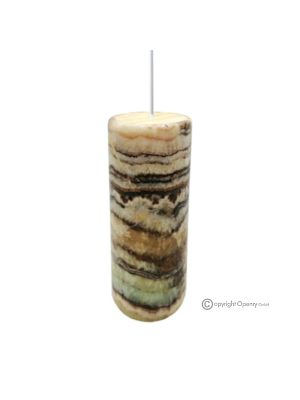 LAMP in serpentine onyx marble, authentic natural stone, luxury decorative element.