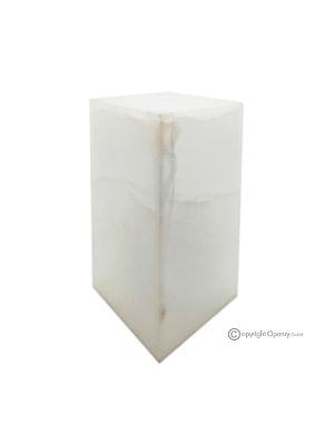 LAMP in white onyx marble, authentic natural stone, luxury decorative piece, handmade.
