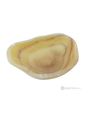 CENTERPIECE in orange onyx, authentic natural stone, modern design, handmade.