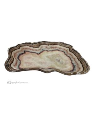CENTERPIECE in serpentine onyx, authentic natural stone, elegant piece of luxury, handmade. 