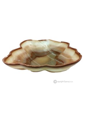 CENTERPIECE in chocolate onyx, authentic natural stone, a handcrafted piece of luxury.