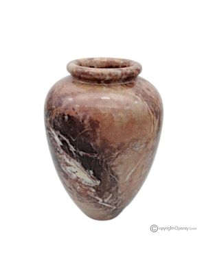 VASE curved in red marble Precious, authentic and handmade, elegant design.