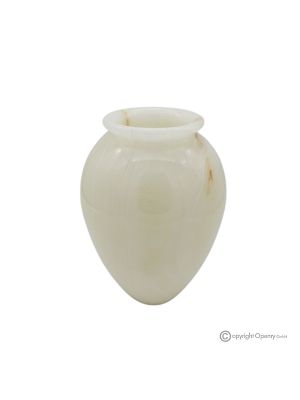 Iris onyx marble curved VASE, authentic natural stone, handmade, exclusive design.