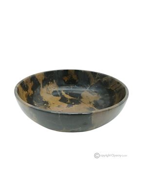 BOWL in authentic Michelangelo black marble, elegant and decorative, handmade.