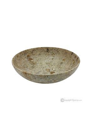 BOWL in authentic fossil stone, with an elegant and refined design, handcrafted.