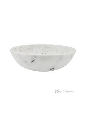 BOWL in Bianco Ibiza marble, authentic natural stone, handmade.