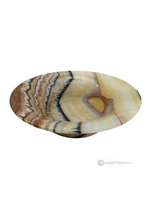 BOWL in authentic iris onyx marble, elegant and refined design, handmade.