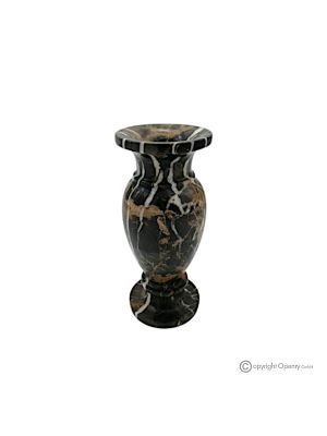 VASE, amphora in authentic Michelangelo black marble, handmade, exclusive design.
