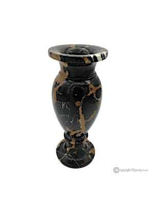 VASE, amphora in black Michelangelo marble, authentic stone, handmade, refined design.