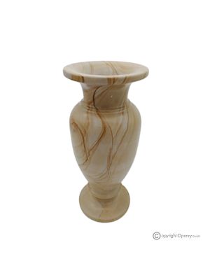 VASE, amphora in authentic Teak marble, handmade, elegant and refined design.