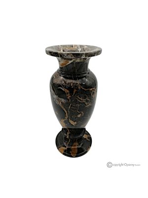 VASE, amphora in authentic black Michelangelo marble, handmade, classic design.
