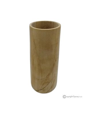 Cylindrical VASE in Teak marble, authentic natural stone, handmade, refined design.