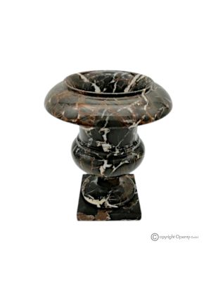 Medici VASE in black Michelangelo marble, genuine natural stone, handmade.