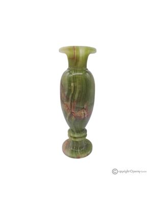 VASE, amphora in green onyx marble, authentic stone, handmade, elegant design.