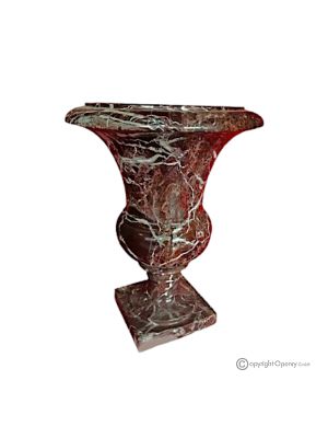 Medici VASE in red Levanto marble, quality natural stone, handmade, elegant design.
