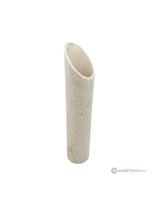 FLOWER VASE in Mexican travertine marble, quality natural stone, modern design.