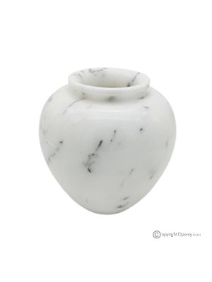 Curved VASE in Ibiza white marble, quality natural stone, handmade, classic design.