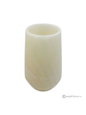 White Onyx Marble Flower Vase, Quality Natural Stone, Elegant Design, Handmade.