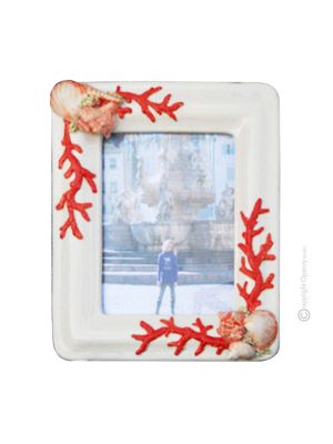 SEA & SHELLS Photo frame picture frame handmade ceramic artistic Made in Italy